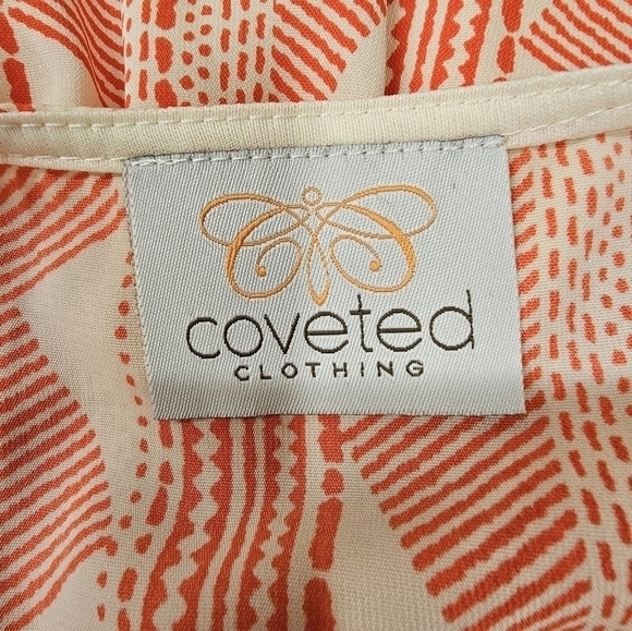 Coveted Clothing orange and white sleeveless mini dress - Picture 3 of 5